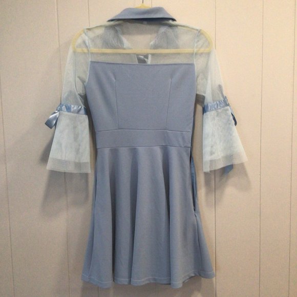 Cosplay Fantasy Dress Blue Coquette XS Bows - Picture 2 of 5
